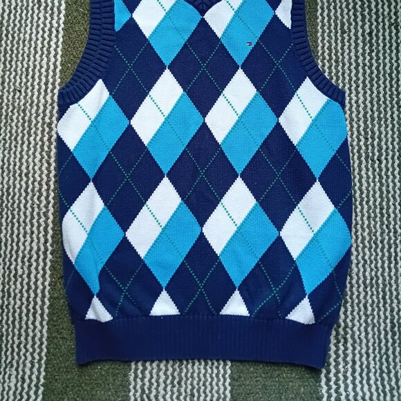 Tommy Hilfiger Argyle Sweater Vest Cotton - Picture 2 of 6